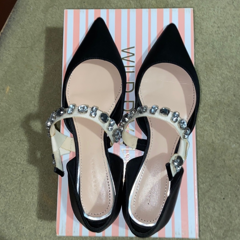 Zara Jeweled Ballet Flats size 39